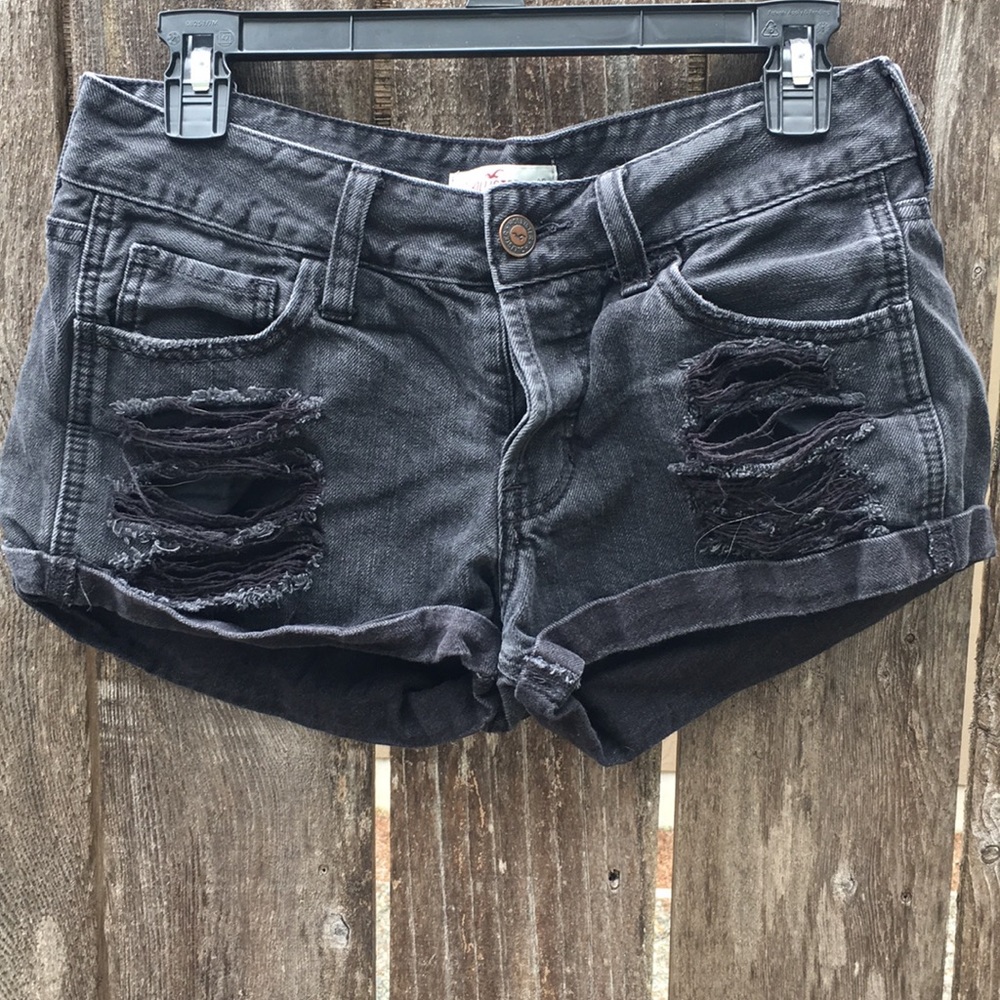 Black Distressed Shorts